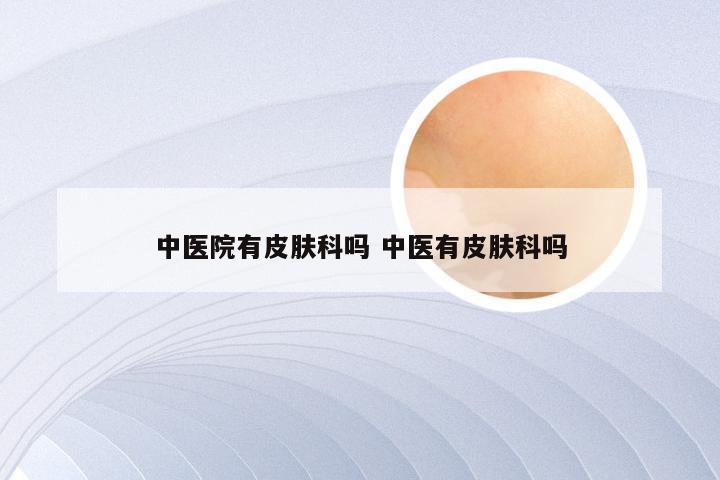 中医院有皮肤科吗 中医有皮肤科吗