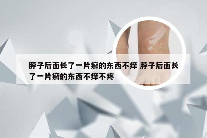 脖子后面长了一片癣的东西不痒 脖子后面长了一片癣的东西不痒不疼