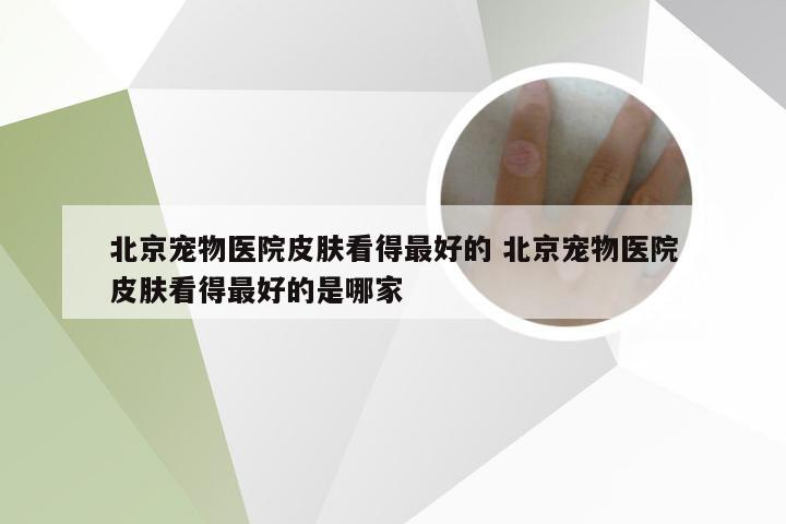 北京宠物医院皮肤看得最好的 北京宠物医院皮肤看得最好的是哪家