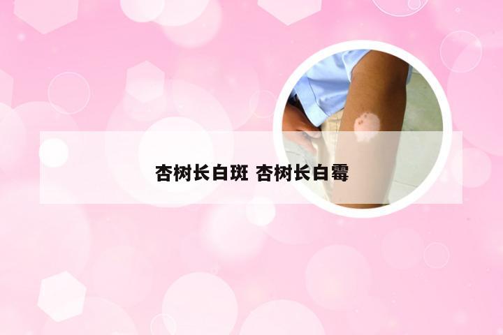 杏树长白斑 杏树长白霉