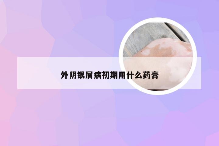 外阴银屑病初期用什么药膏