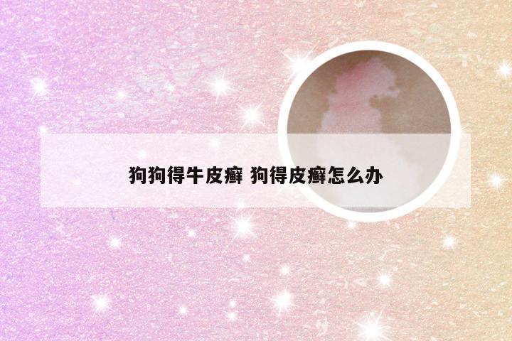 狗狗得牛皮癣 狗得皮癣怎么办