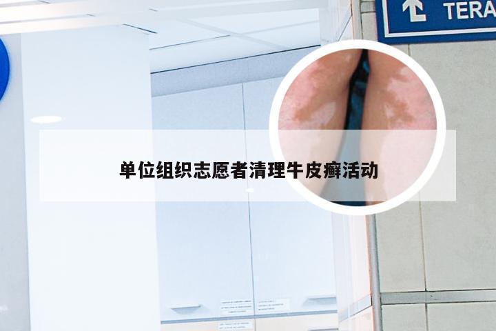 单位组织志愿者清理牛皮癣活动